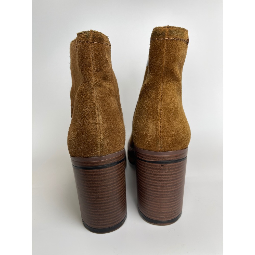 Steve Madden Camel Suede Platform Block Chunky Heel Ankle Boots Size 10 M - Picture 7 of 10